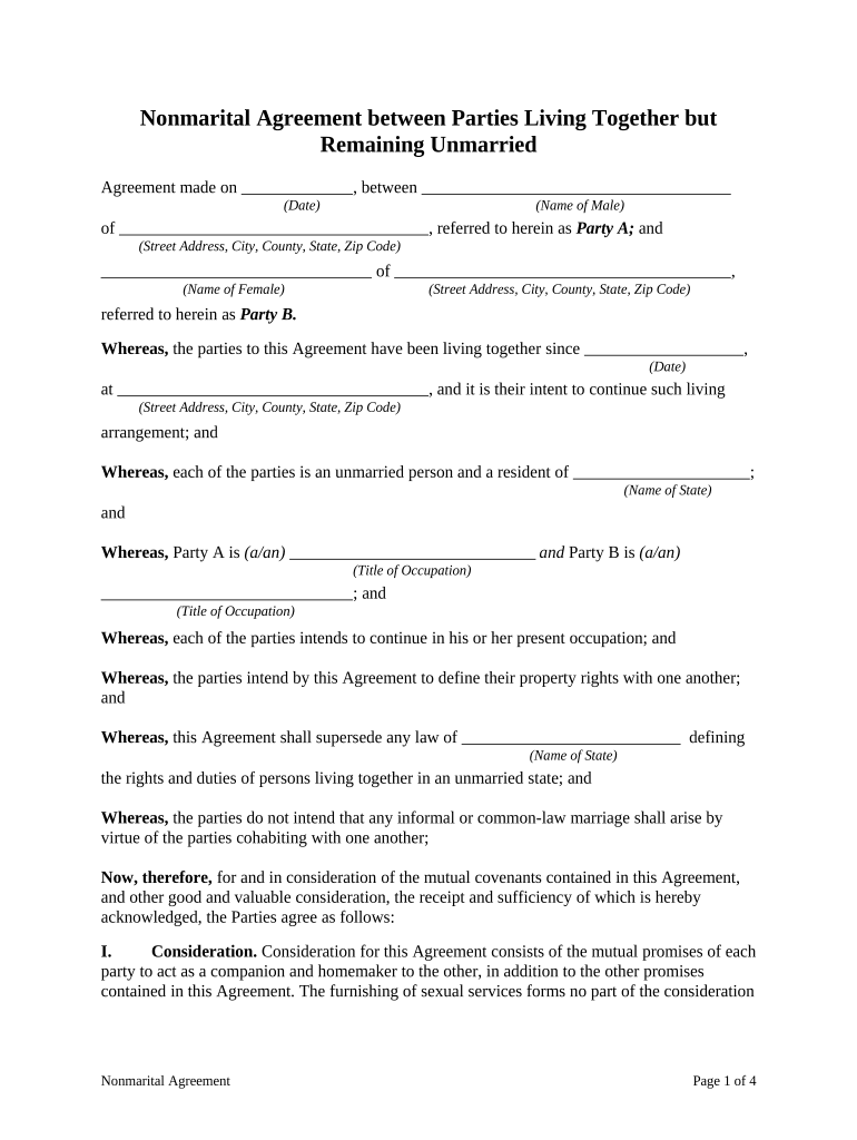 Together Unmarried  Form