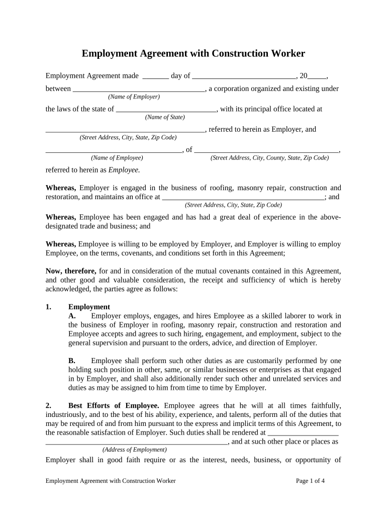 Agreement Worker  Form