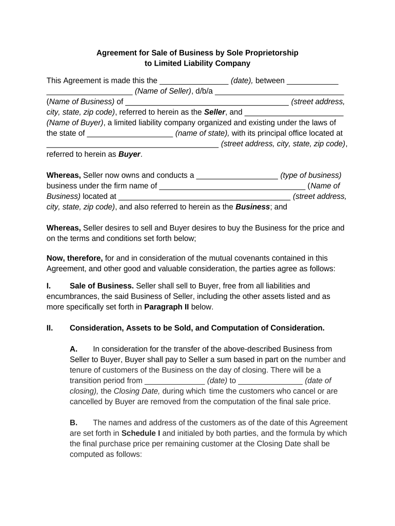 Agreement Business Company  Form