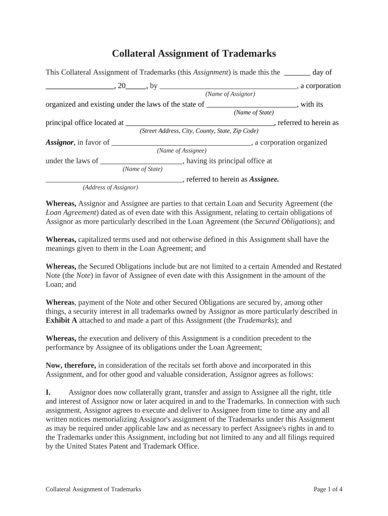 generic collateral assignment form