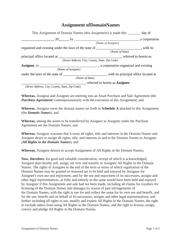 assignment of domains