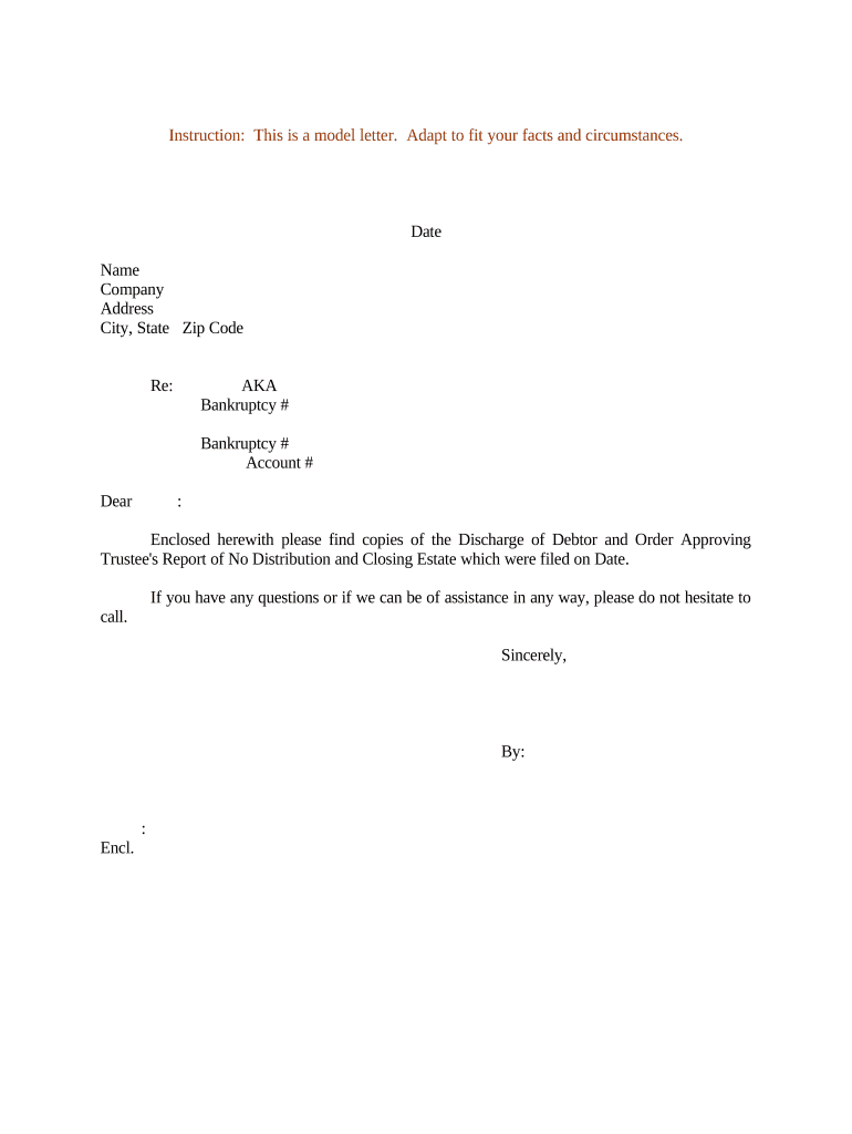 No Distribution Estate  Form