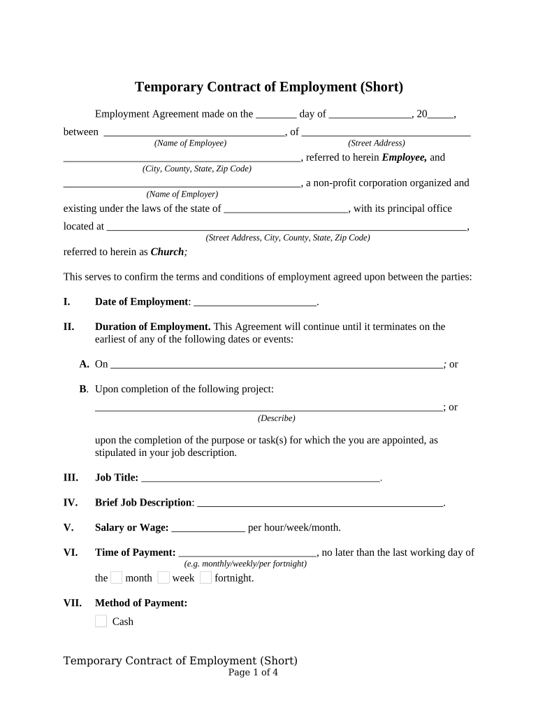 Employment Short Form