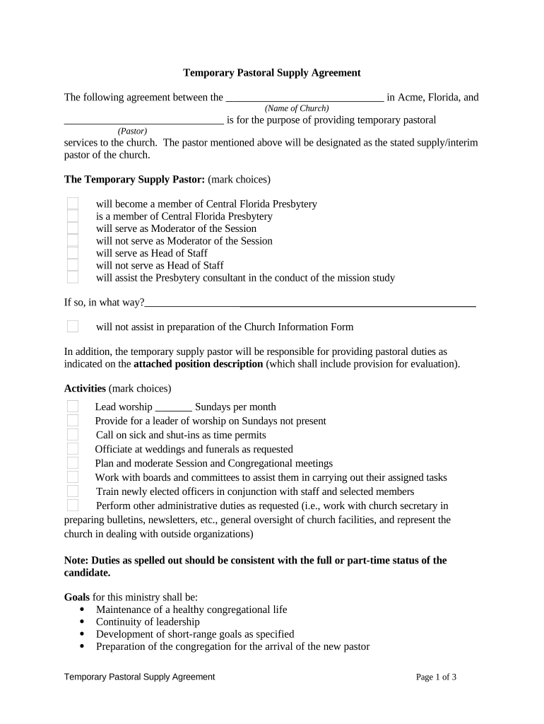 Supply Agreement  Form