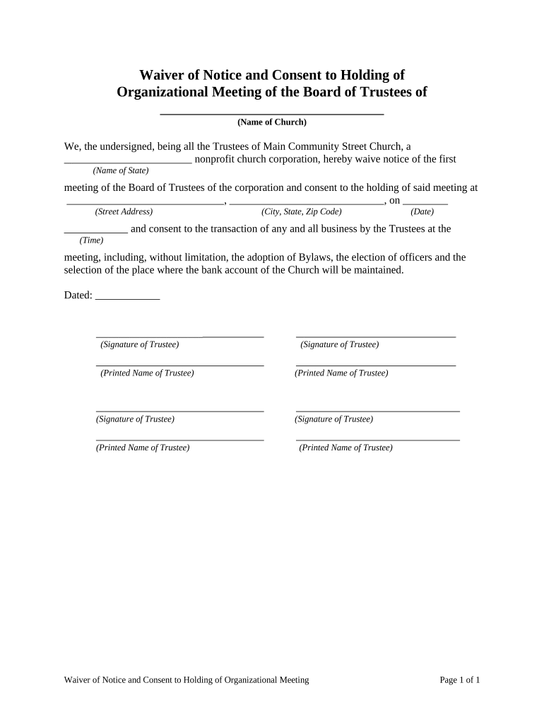 Waiver Notice Consent  Form