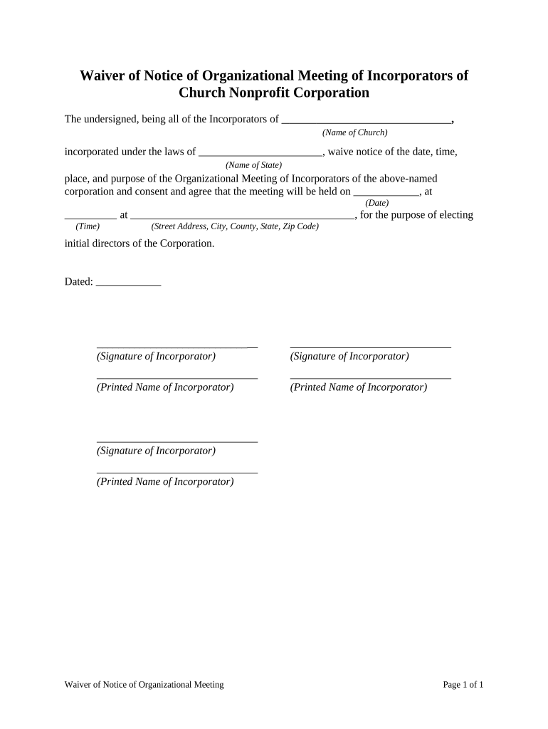 Waiver Notice  Form