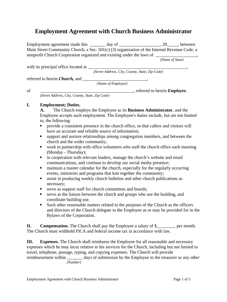Agreement with Business  Form