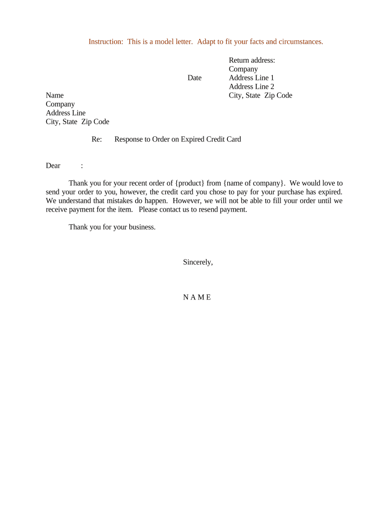 Sample Letter Response  Form