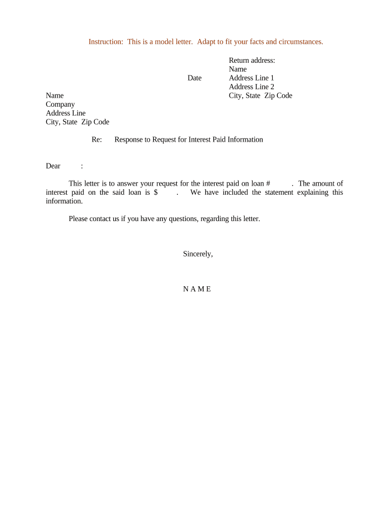 Letter Response  Form