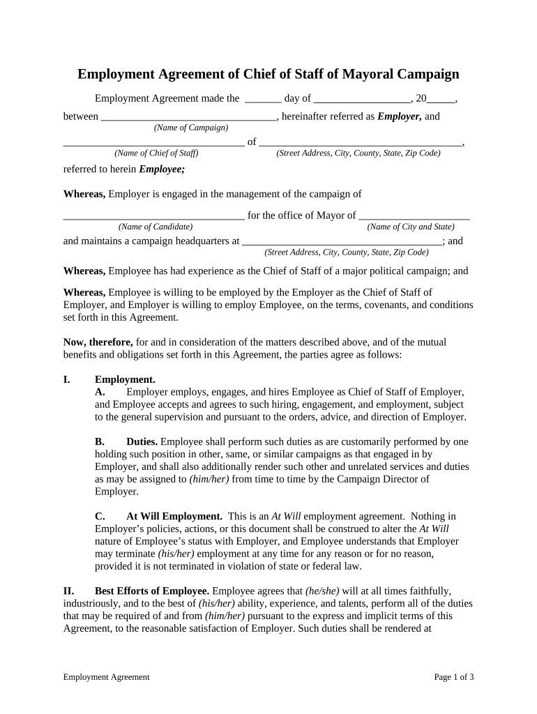 Agreement Staff  Form