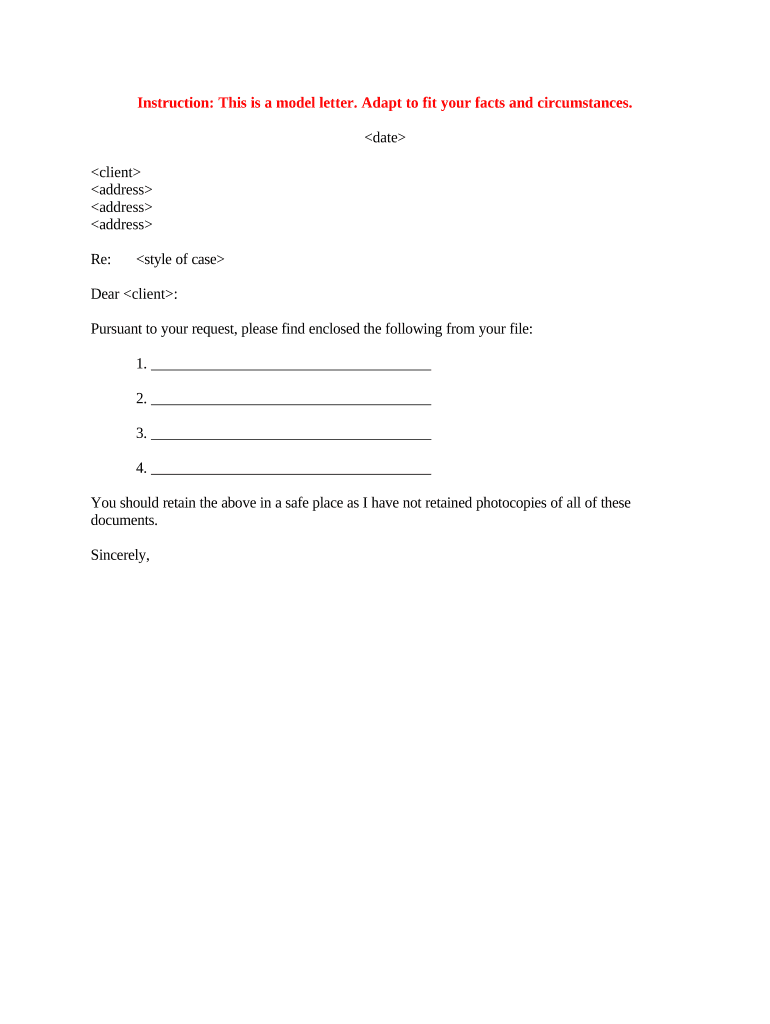 Sample Letter Client  Form