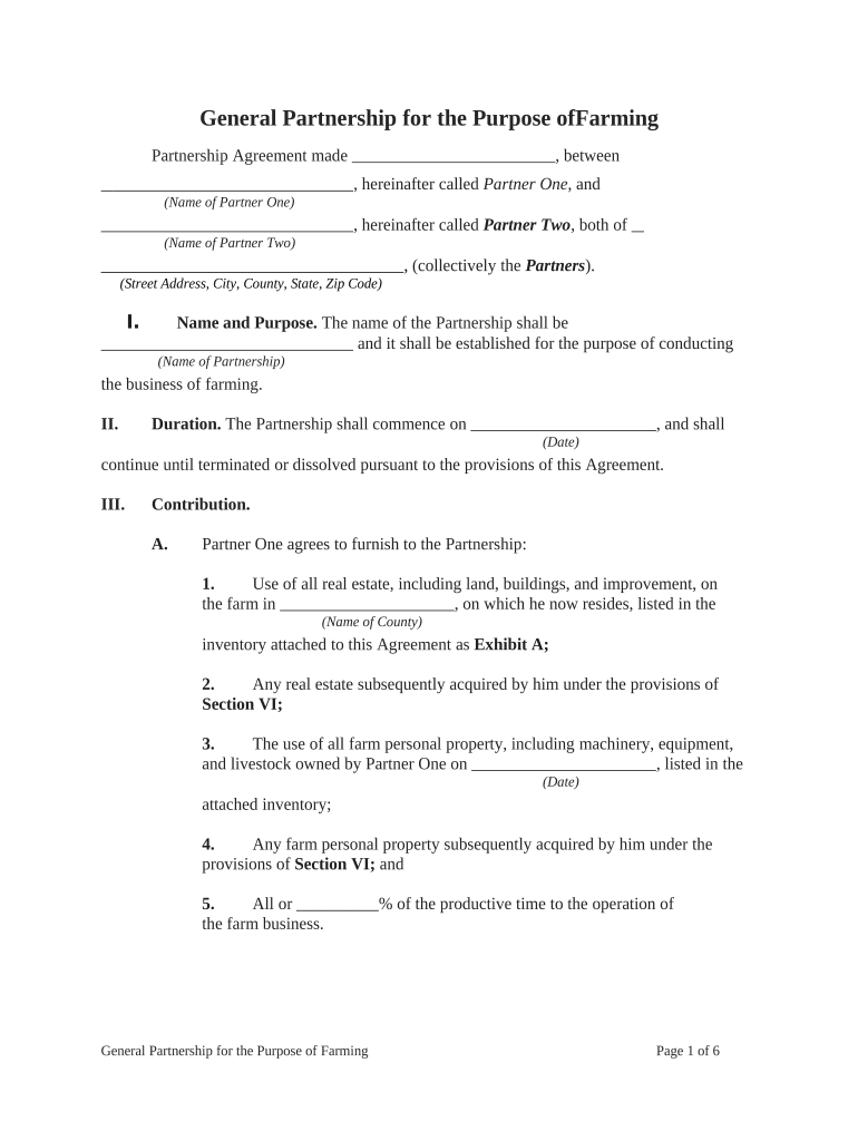 Partnership Purpose  Form