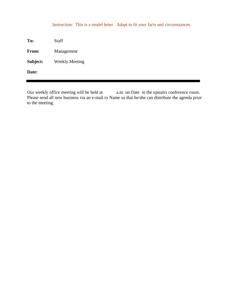 Sample Weekly Template  Form