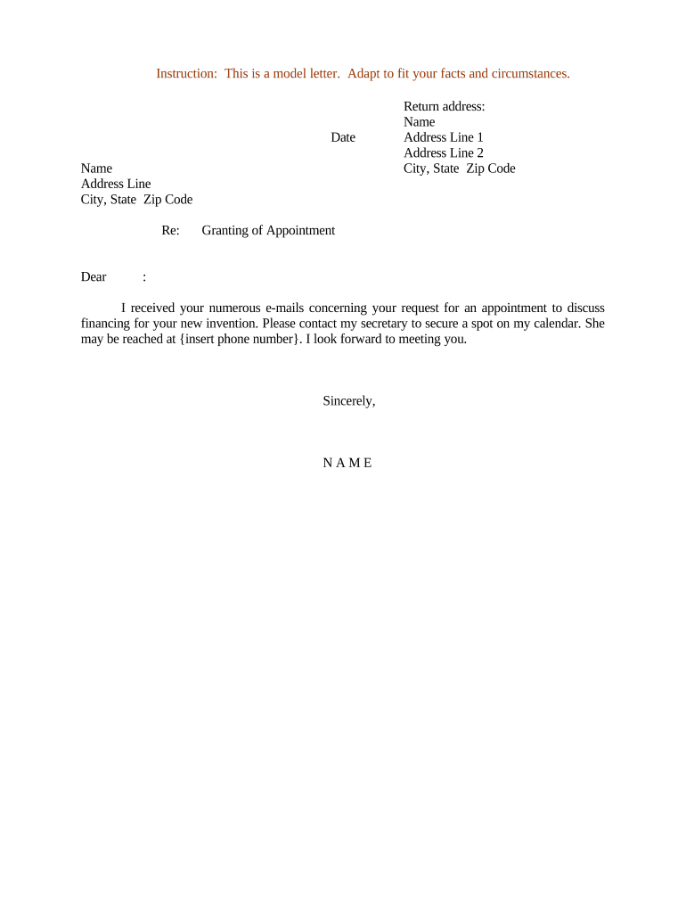 Letter Appointment  Form