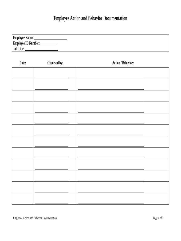 Behavior Documentation DOC  Form