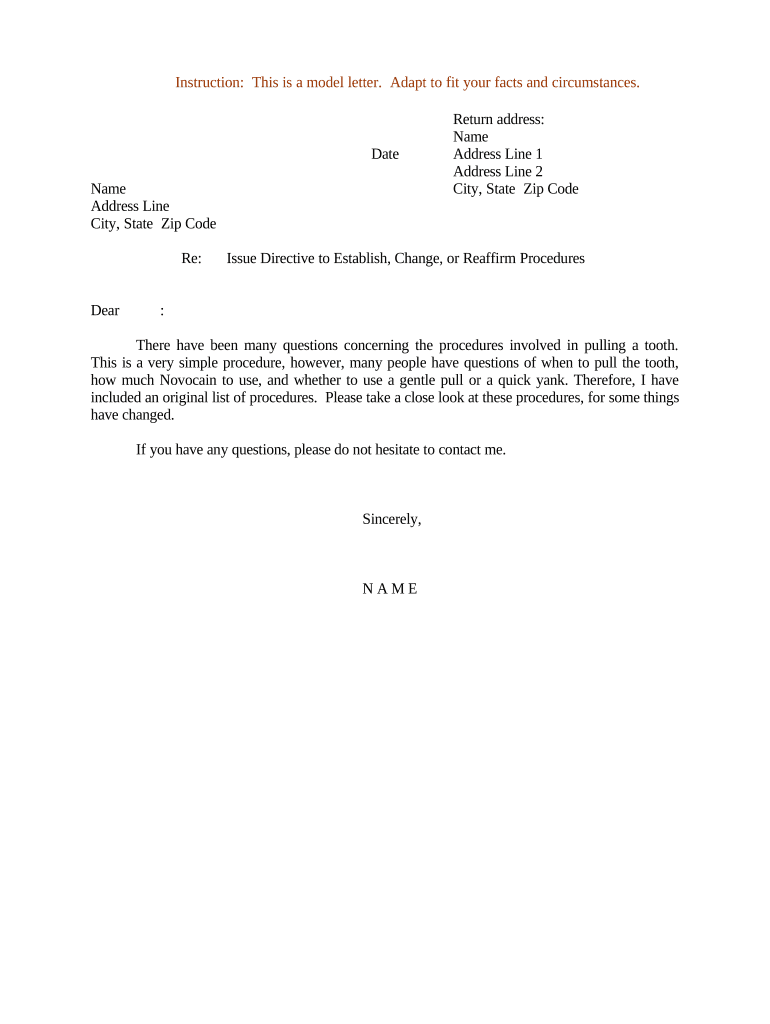 Sample Letter Change  Form