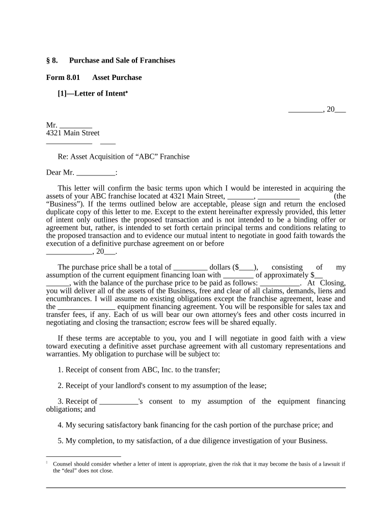 Intent Purchase  Form