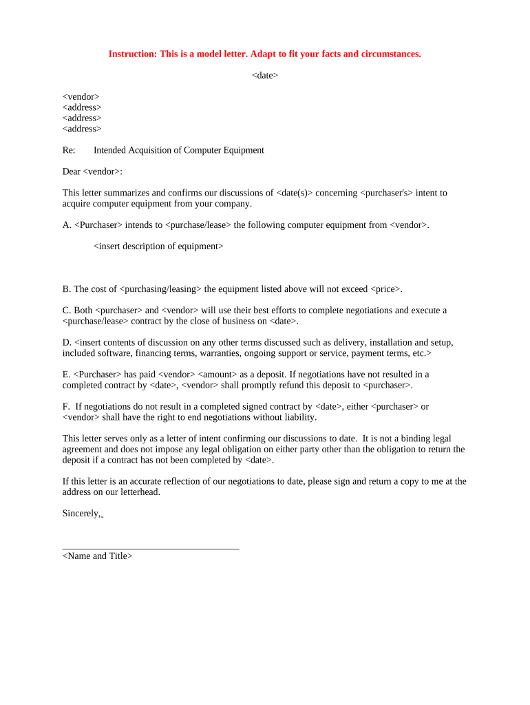 Acquisitions Letter  Form