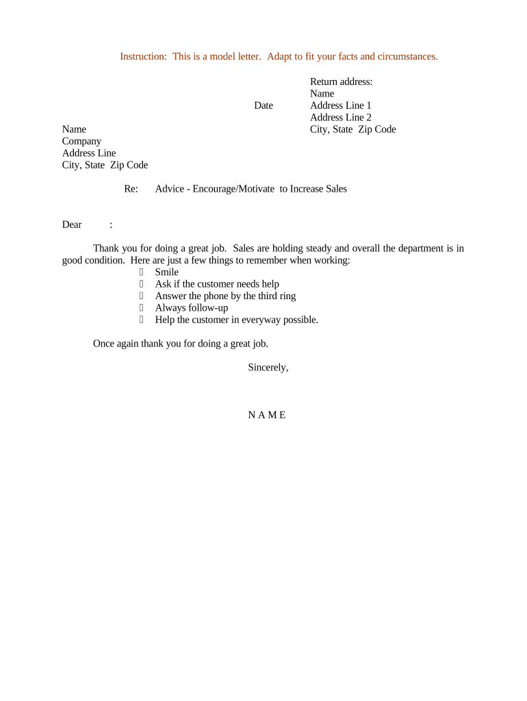 Sample Letter Increase  Form