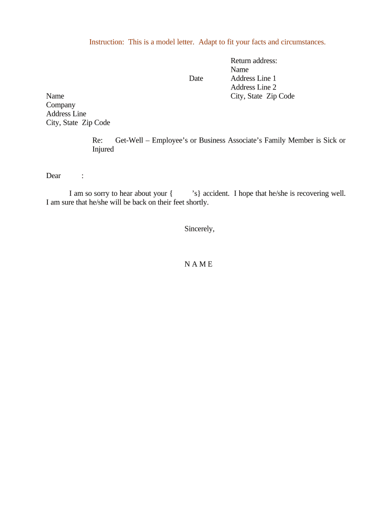 Sample Letter Employee Sick  Form