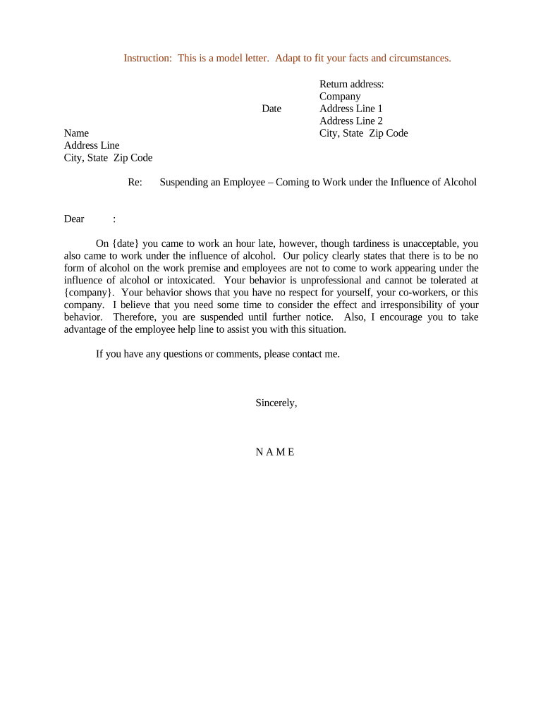 Letter Suspending  Form