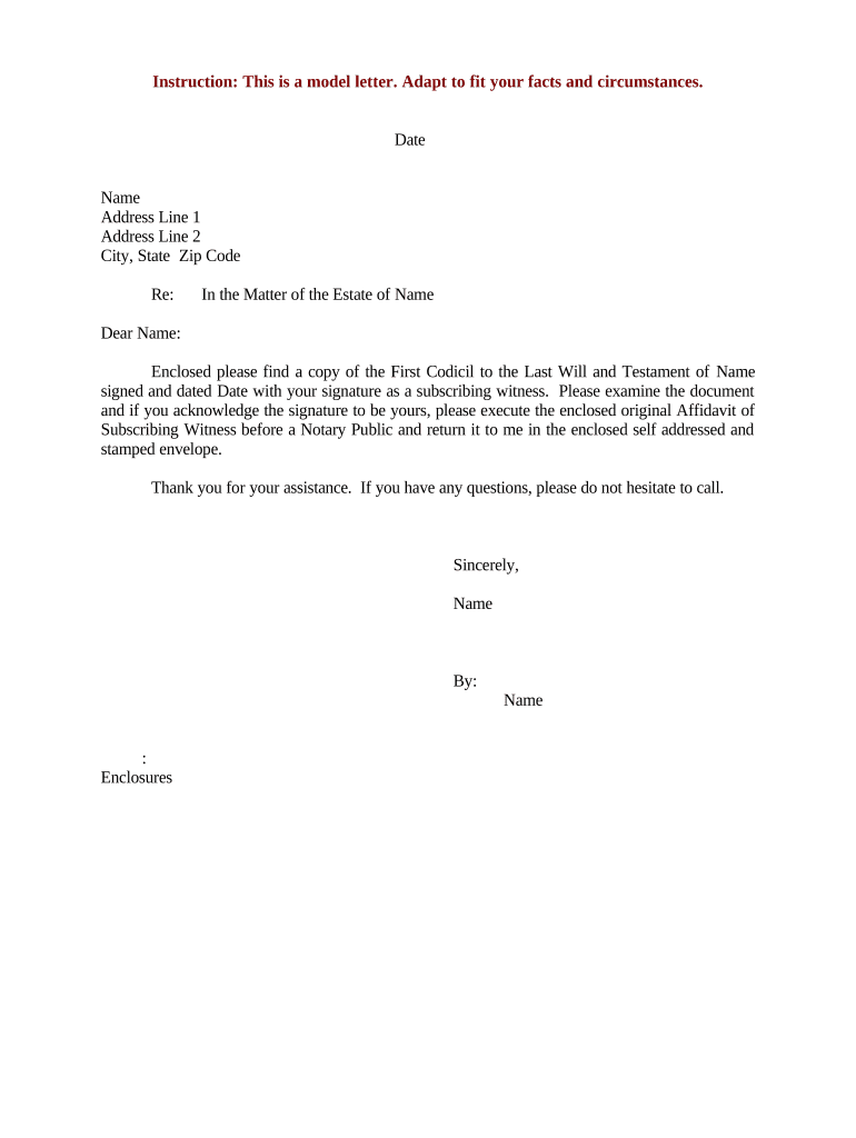 Sample Letter Witness  Form