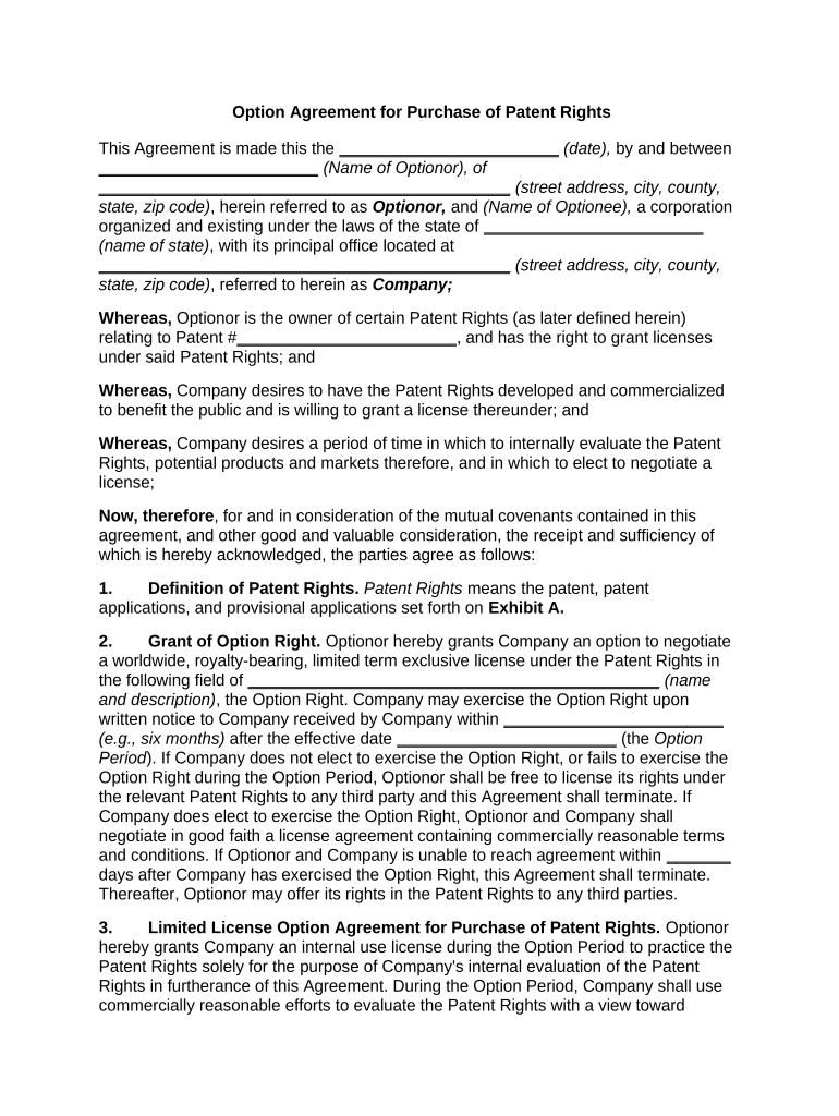 Patent Rights  Form