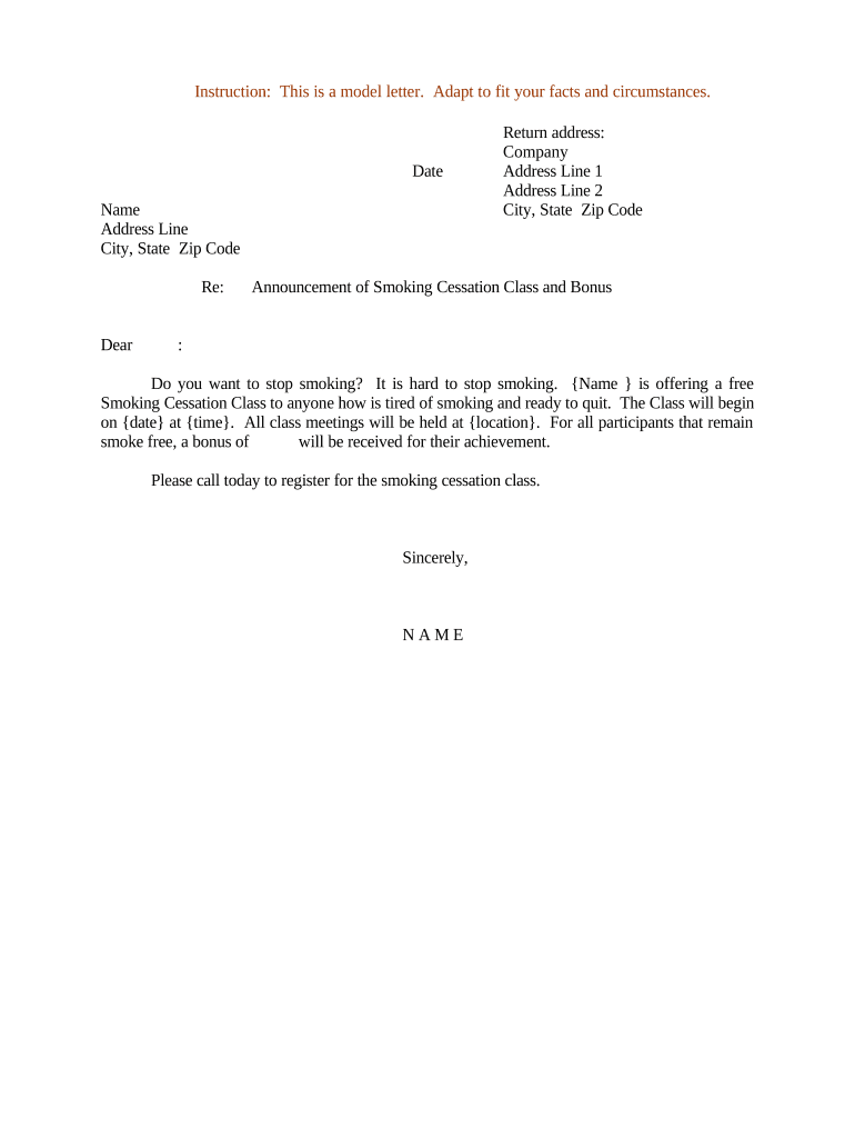 Sample Letter Cessation  Form