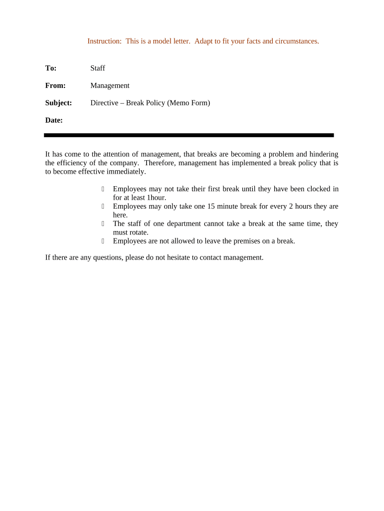 Break Policy  Form