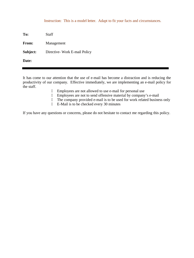 Sample Directive Email  Form