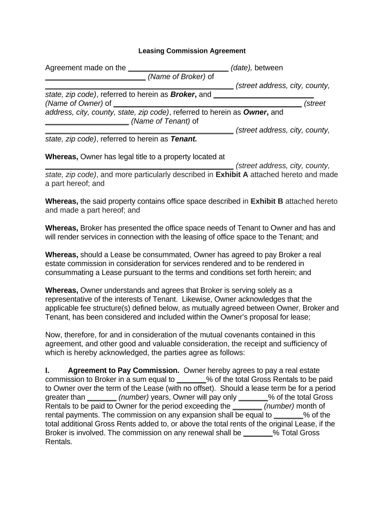 Commission Agreement  Form