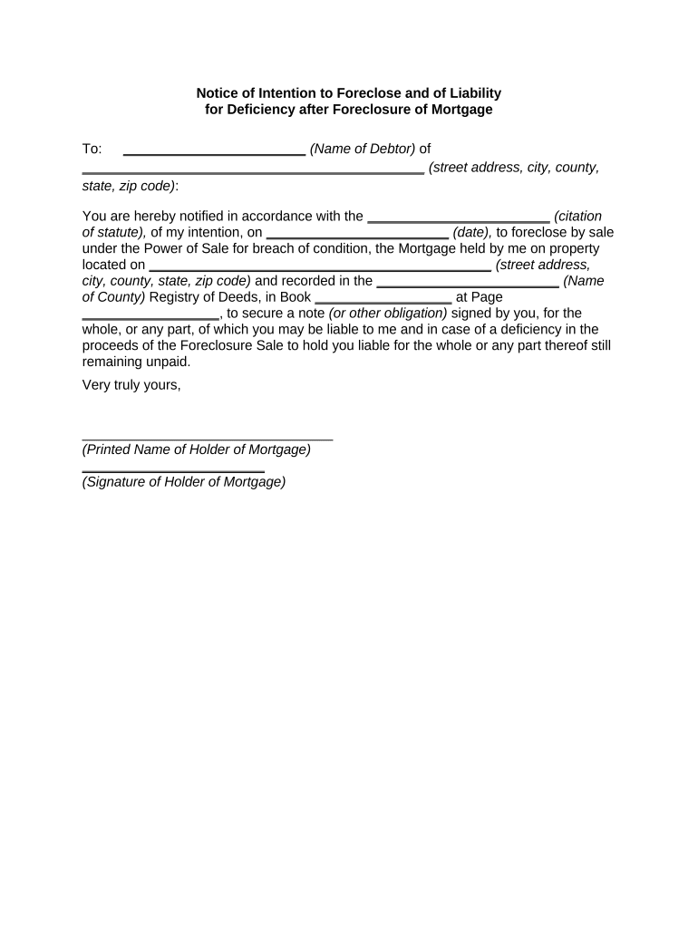 Liability Foreclosure  Form