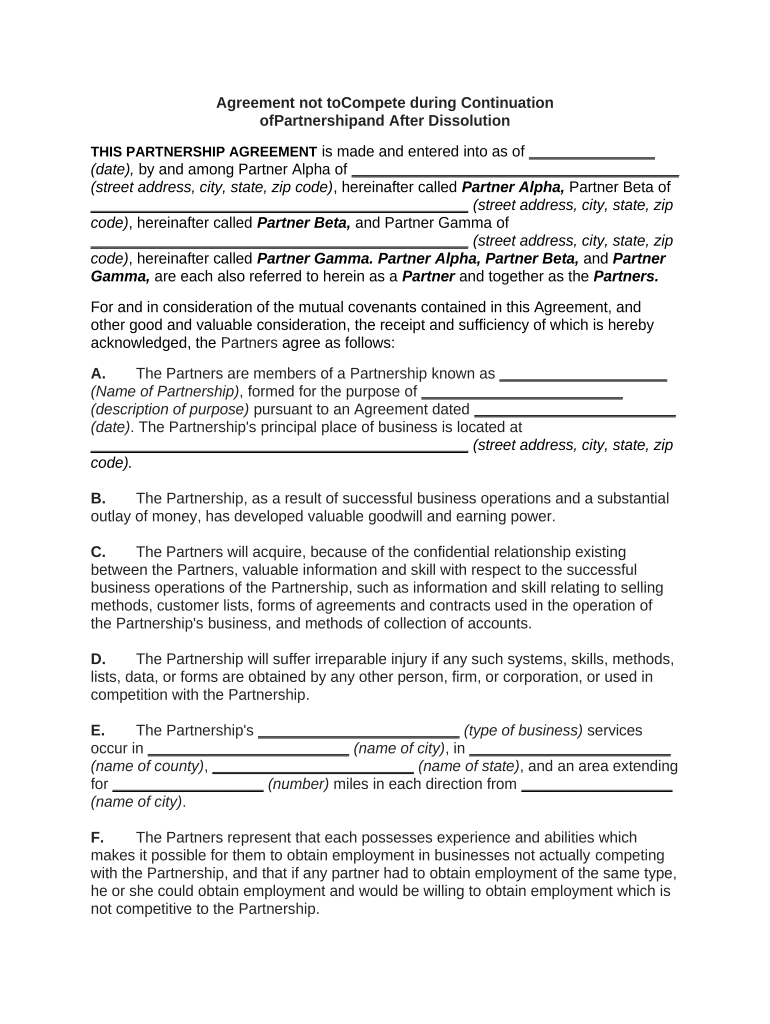 Agreement Continuation  Form