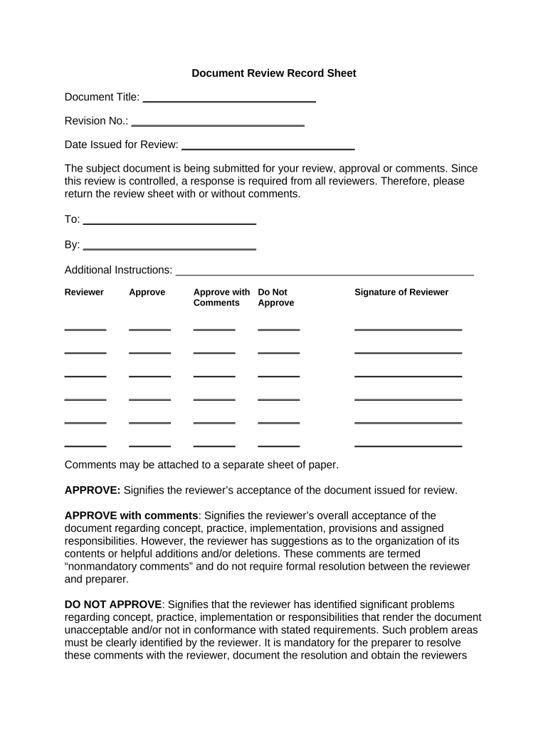 Document Review Template  Form