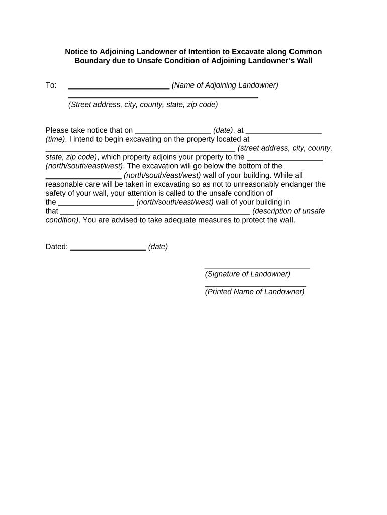 Notice Landowner  Form