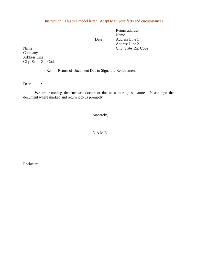 Letter Return  Form