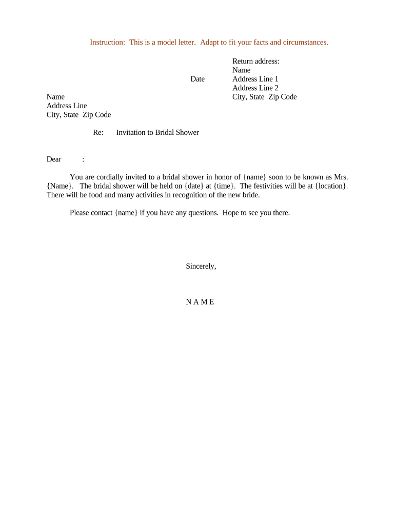 Sample Letter Invitation Template  Form