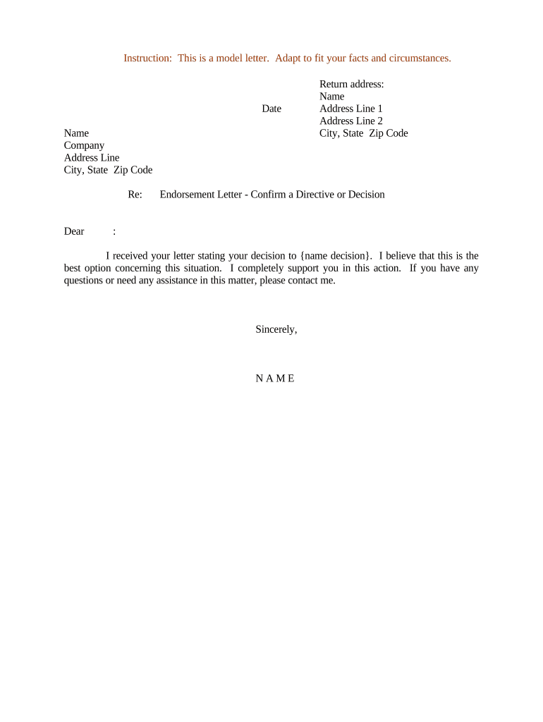 Letter Decision Sample  Form