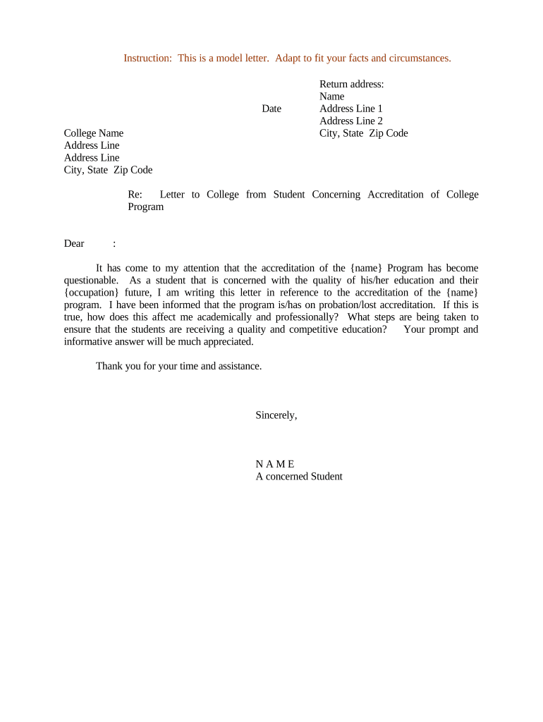 Sample Letter Student Application  Form