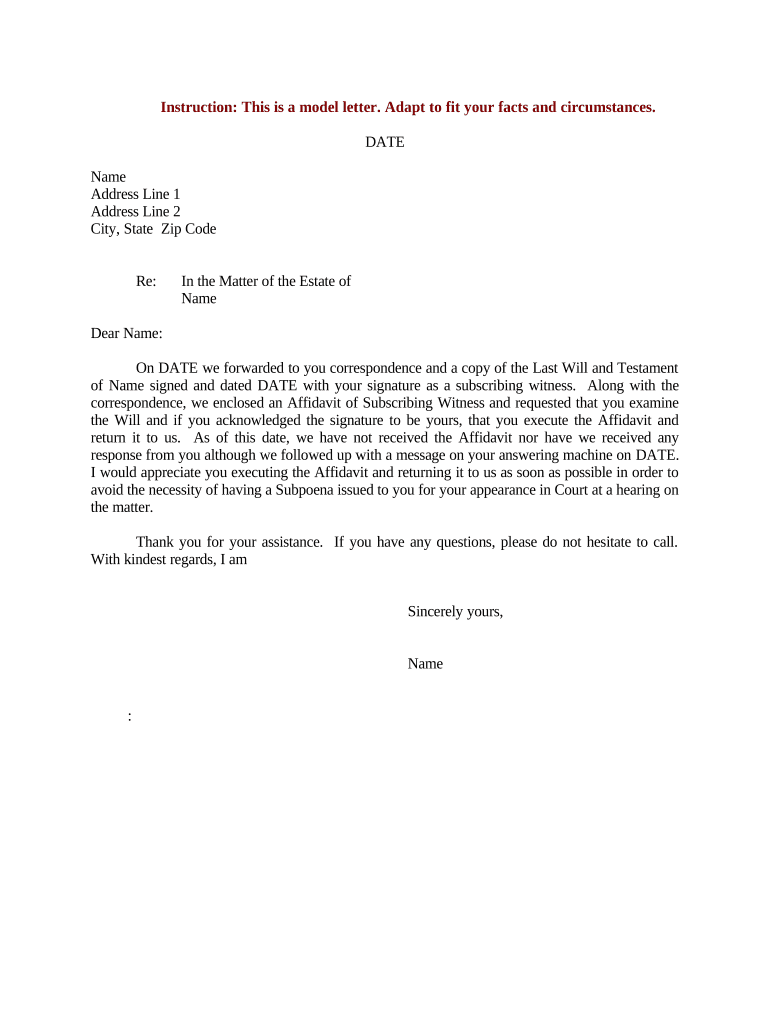 Sample Letter Update  Form