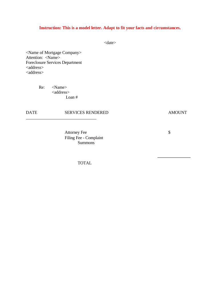 Foreclosure Letter Templates  Form