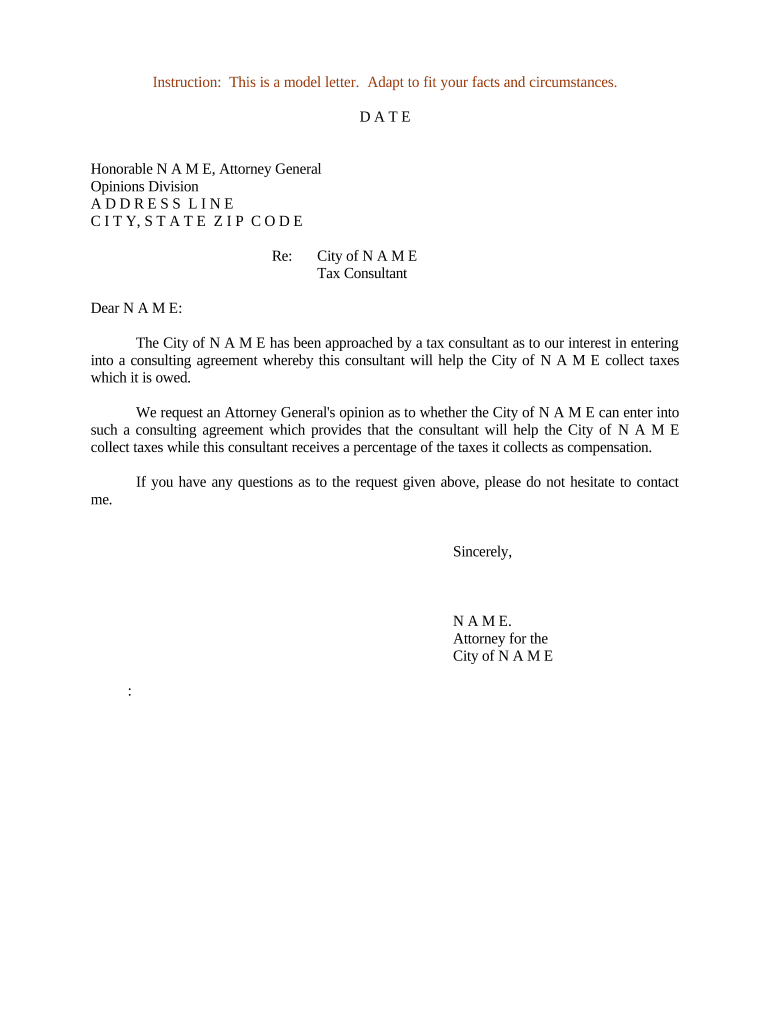 Letter Attorney Opinion  Form
