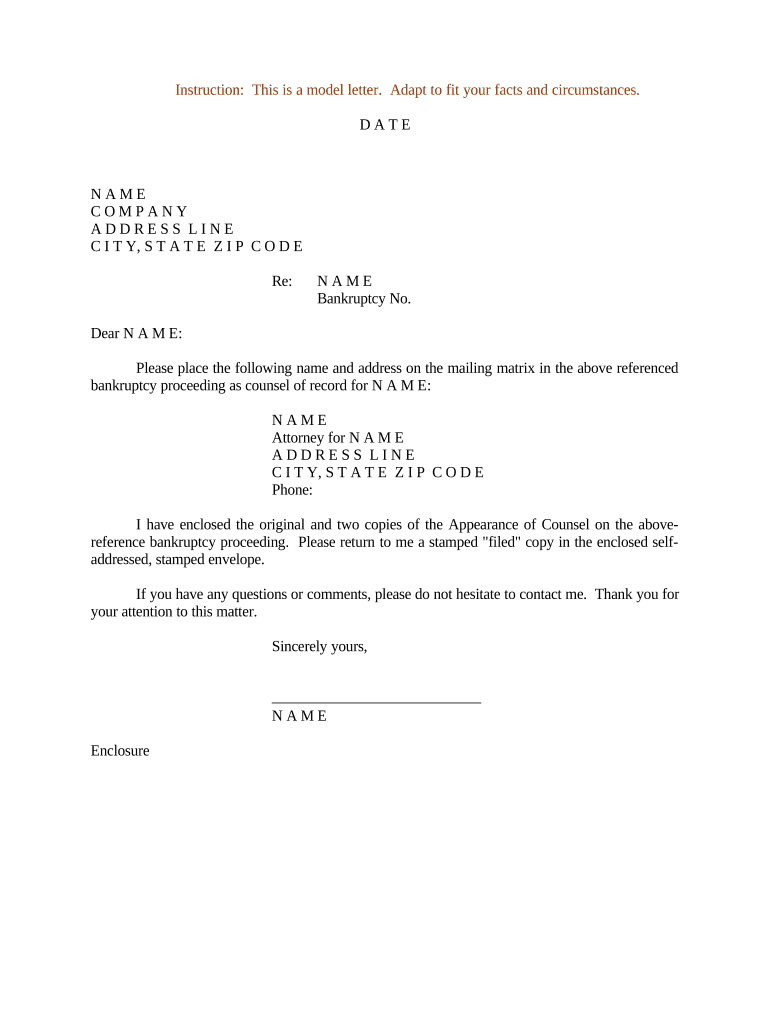 Sample Letter Attorney  Form