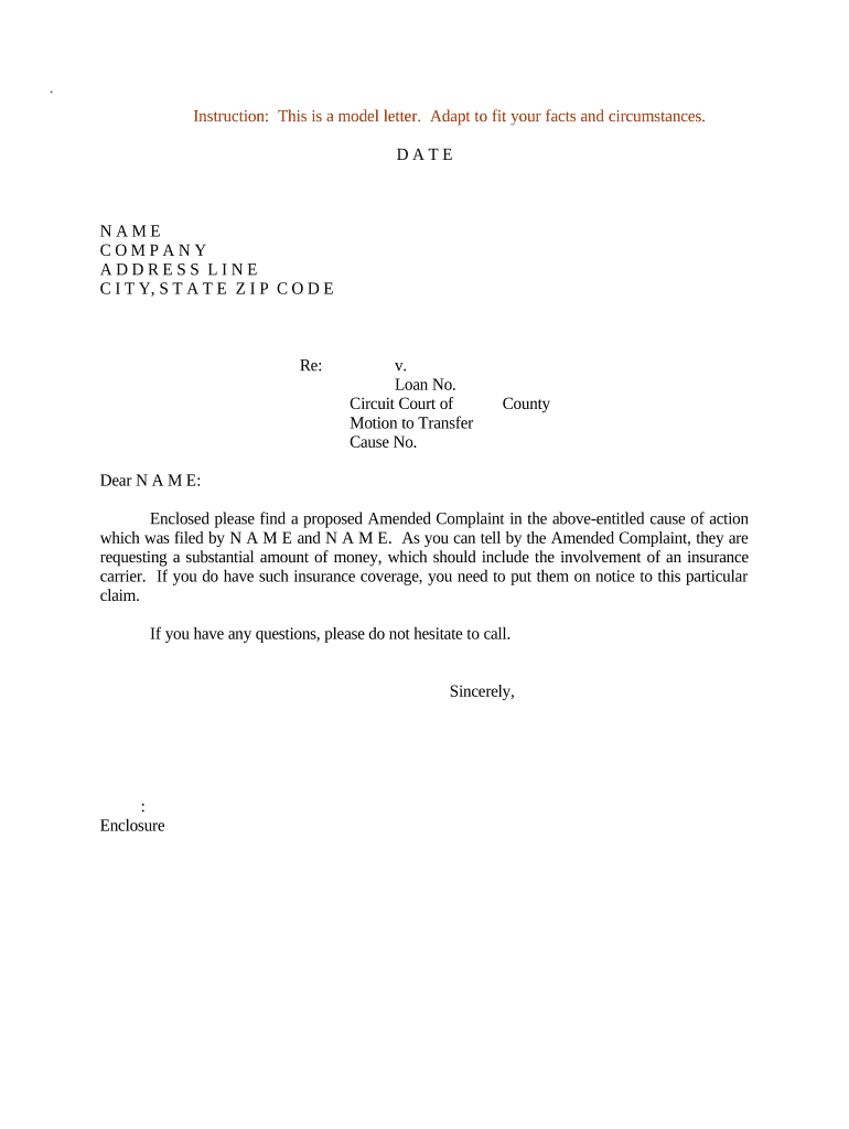 Amended Complaint  Form