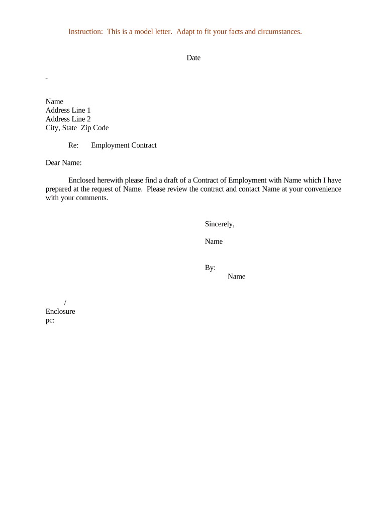 Sample Letter Contract  Form