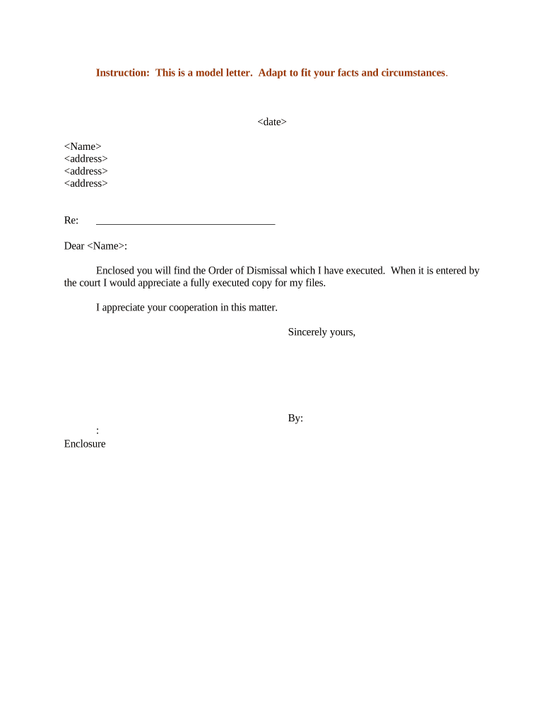 Letter Order Dismissal  Form