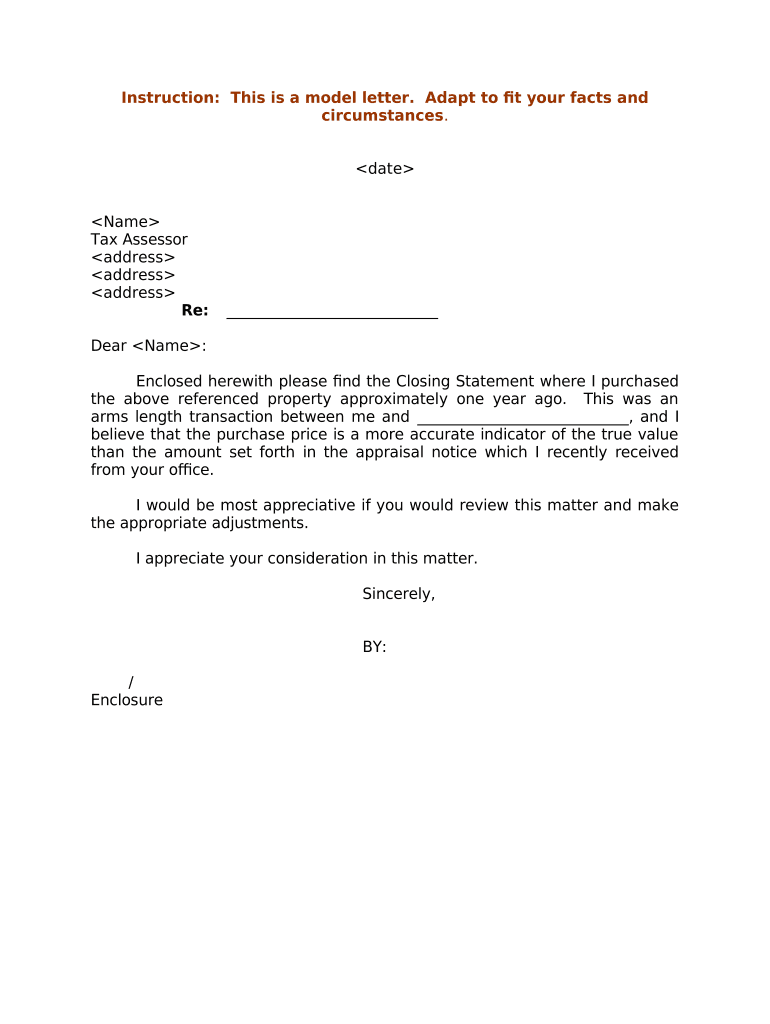 Sample Letter for Closing Statement  Form