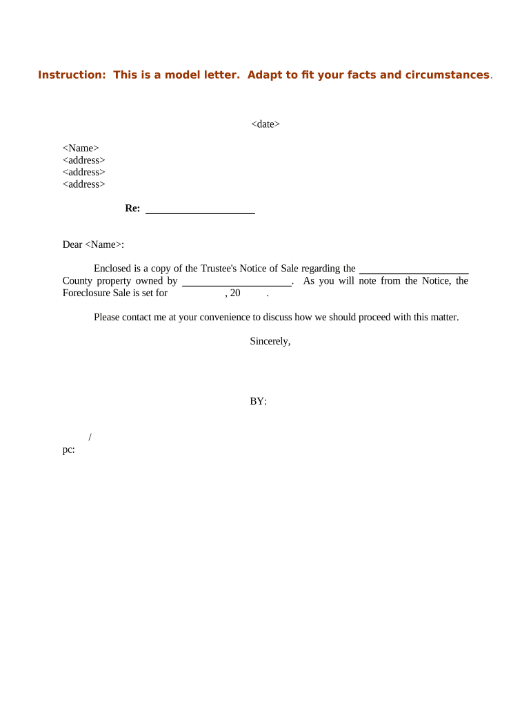 Sample Letter Trustee  Form