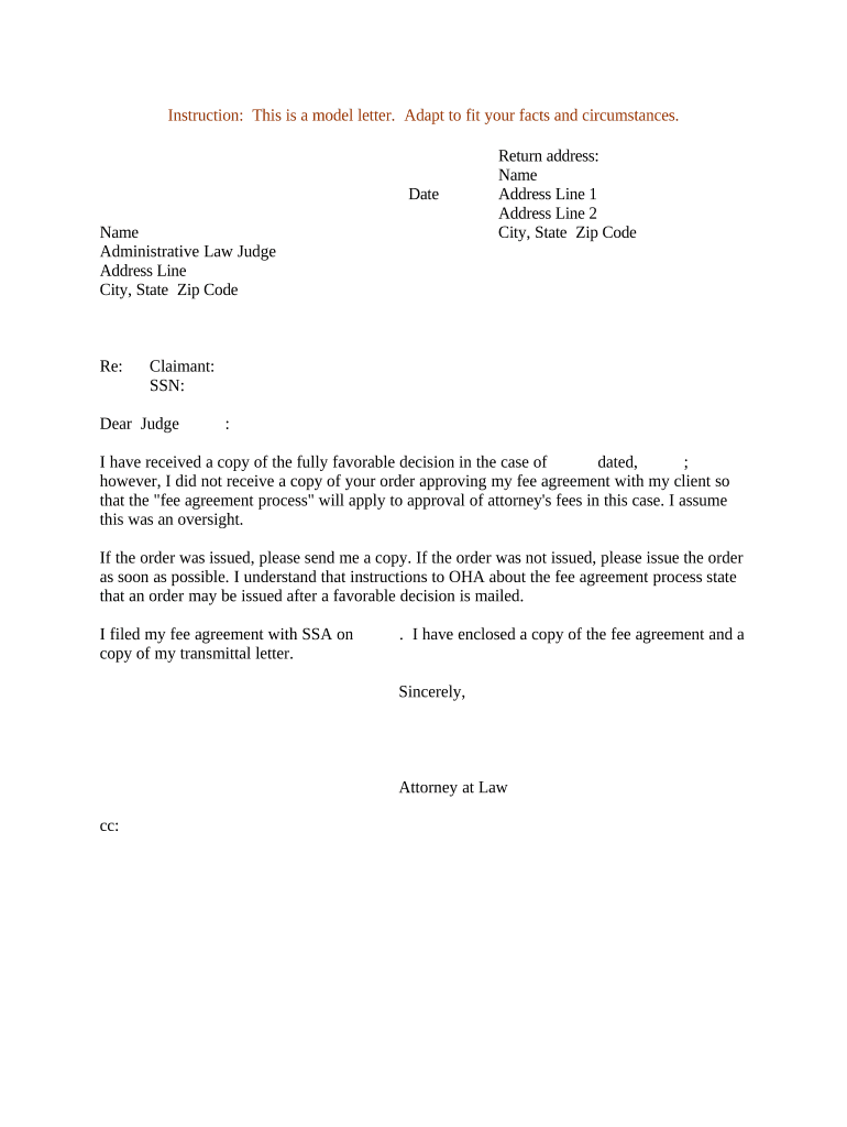 Letter to Judge  Form