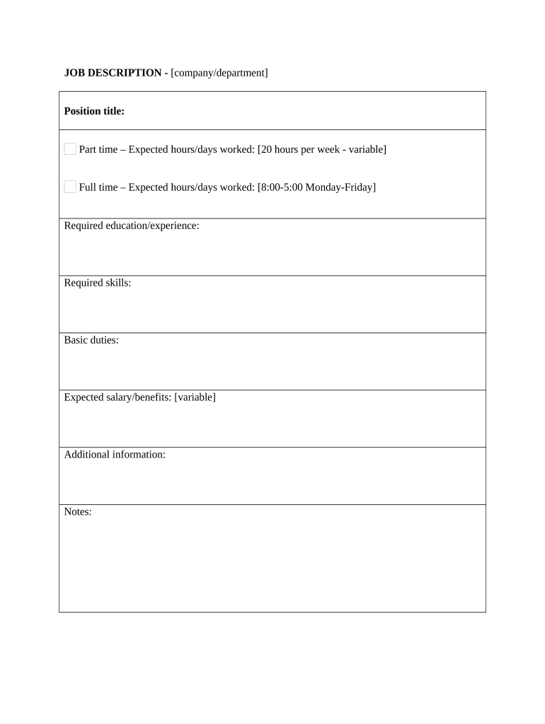 Job Description Form